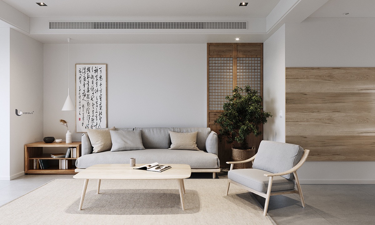 中式客厅装修效果图_中式风格的极简主义室内设计