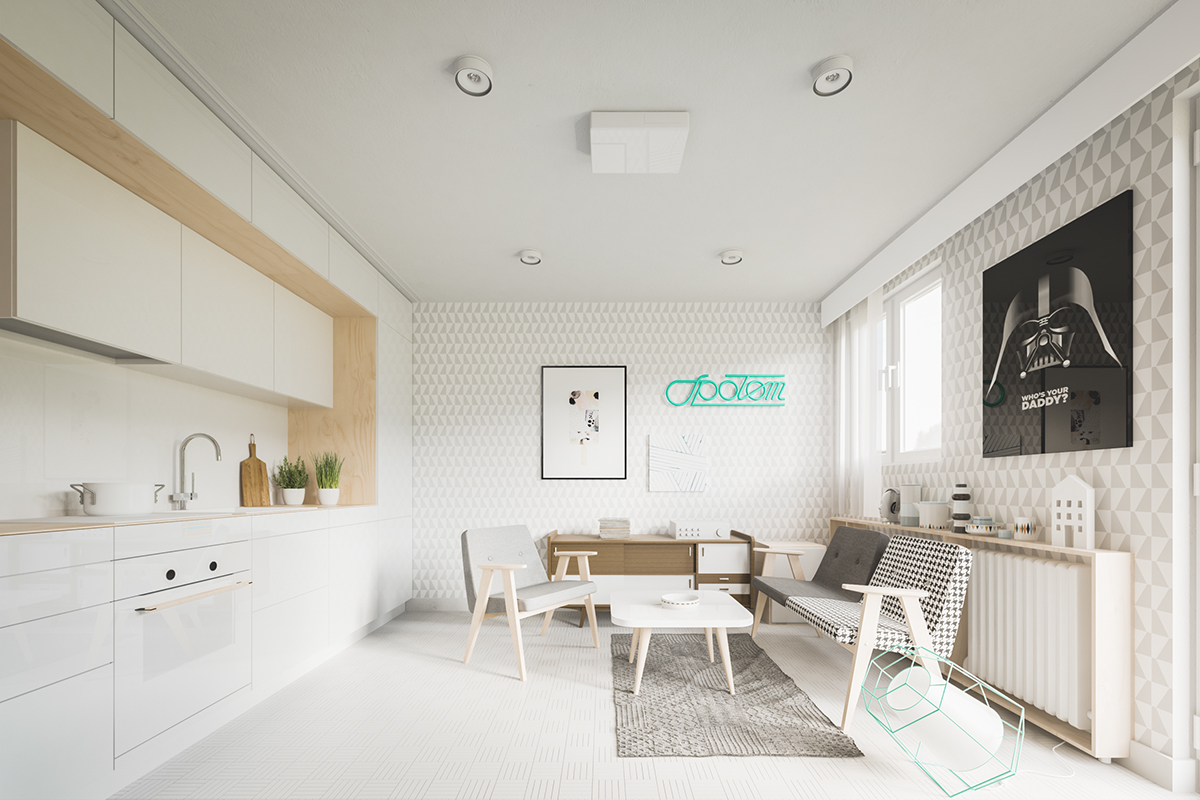 单身公寓装修效果图_50平米的小户型设计