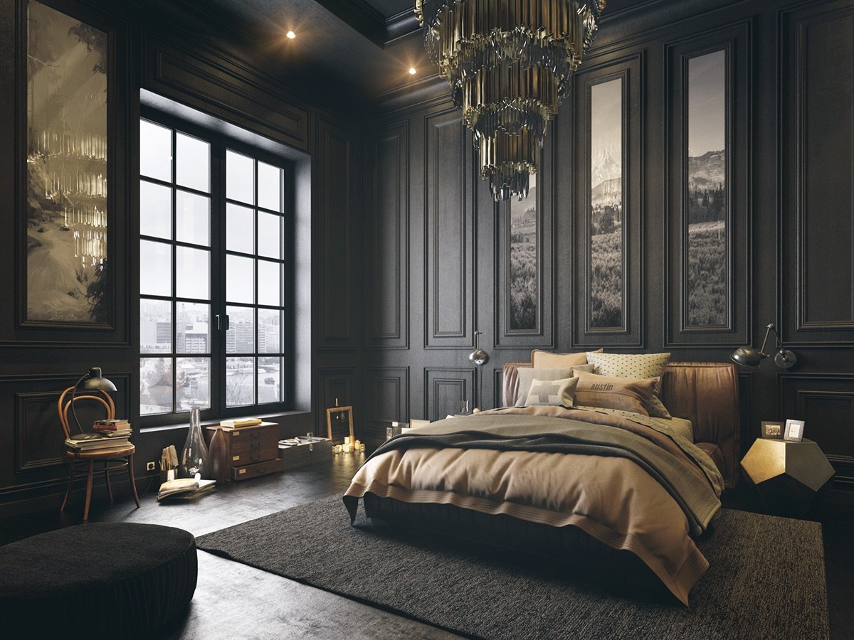 简欧风格装修效果图_从简欧到古典到现代那种黑暗色调的卧室是你们喜欢的