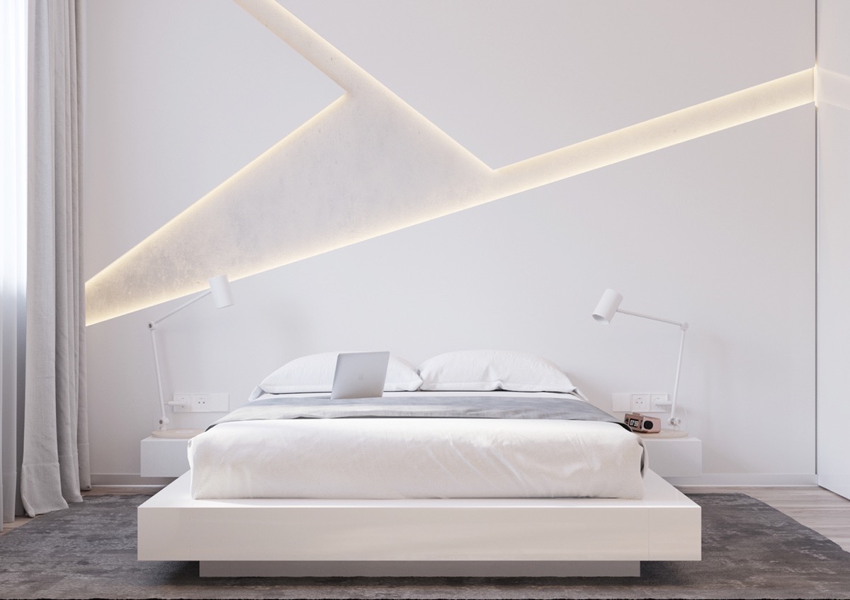 卧室装修效果图_28间让人感到舒适的白色卧室